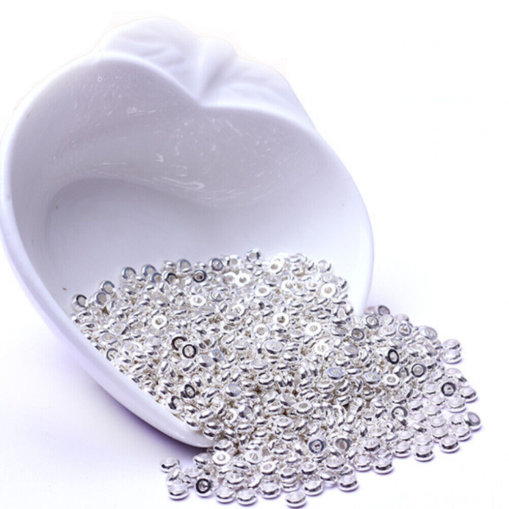 US 100-200Pc Heishi Beads 6mm Long-Lasting Disc Brass Rondelle Spacer Beads Pale