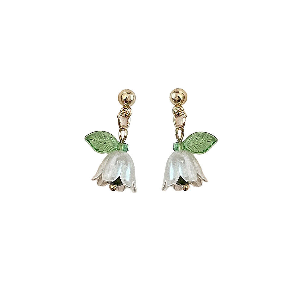 US Lily Of The Valley Chandelier Earrings Flower Floral Handmade Hook Earrings