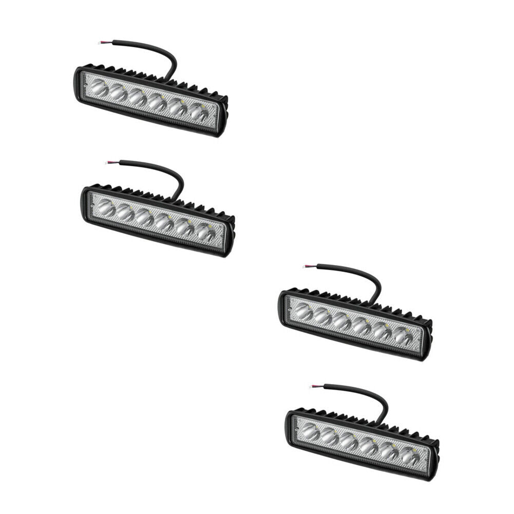 US 2-4 Pack 6'' LED Work Light Bar 18W Lamp Flood Spot Work Driving Fog SUV ATV