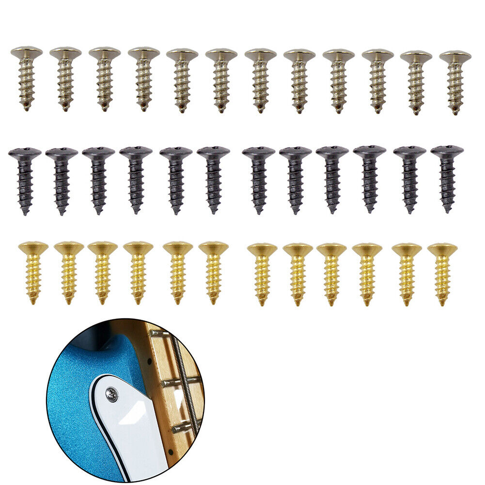 US 100-200 Pack Guitar Pickguard Screws for Strat Tele Electric Guitar Bass Gold