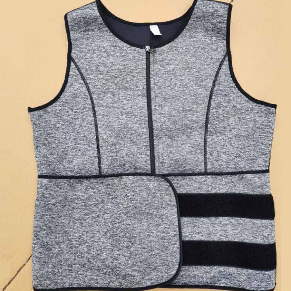 US Men's Sauna Thermo Sweat Waist Trainer Top Vest Suit Body Shaper Belt Corset