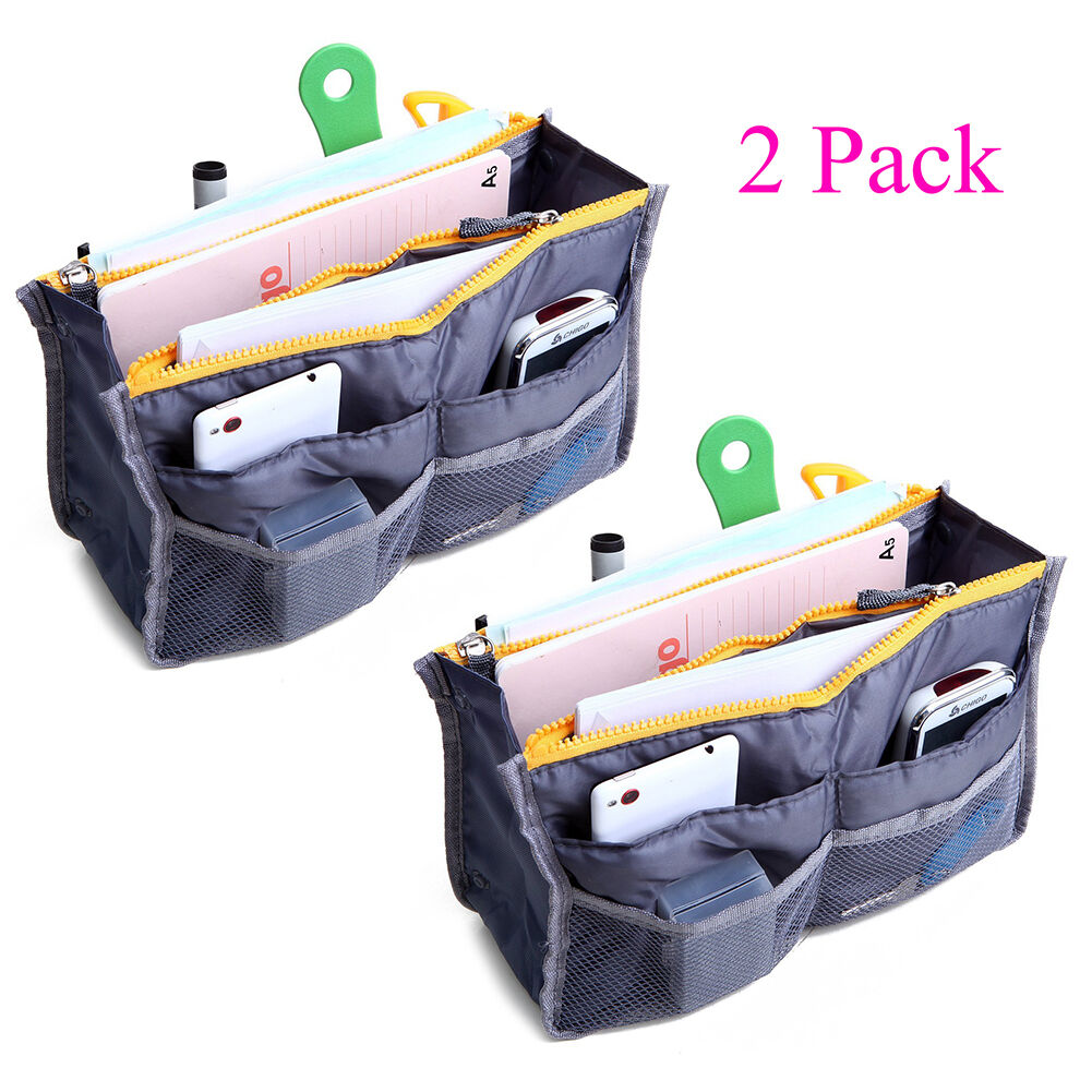 2 Pack Travel Insert Handbag Purse Large Liner Organizer Tidy Bags