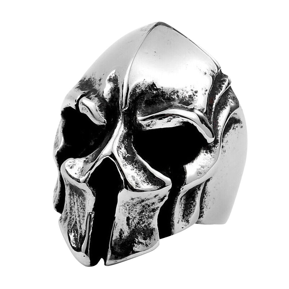 US 2 Pack Biker Gladiator Spartan Helmet Men's Stainless Steel Ring Size 8-12