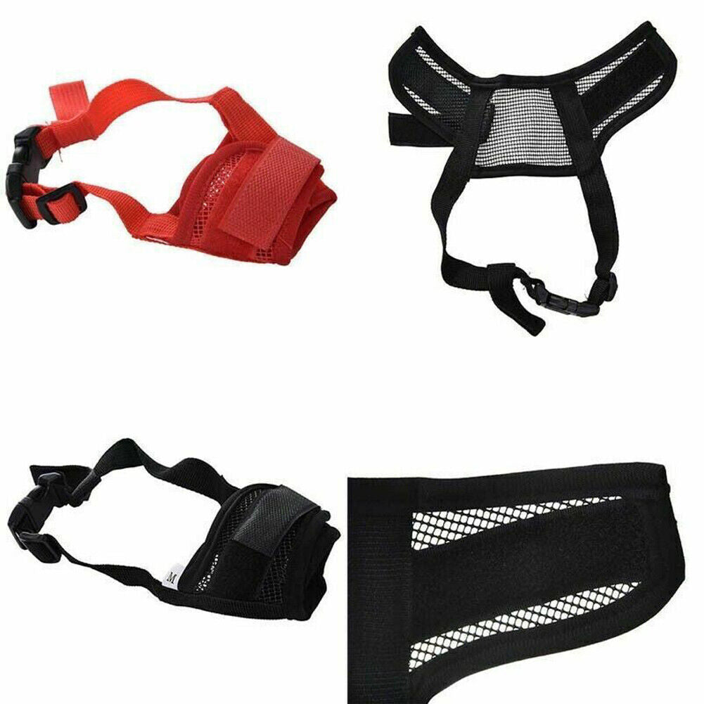 US 3-6 Dog Mask Soft Mesh Muzzle Mouth Cover Adjustable Grooming Anti Bark Bite