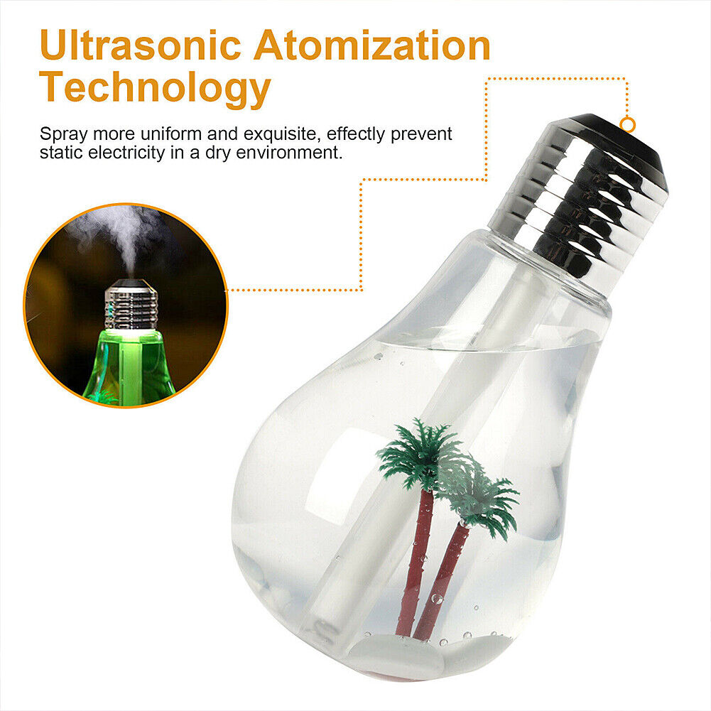 US 1-2 Pack USB Desktop Bulb Air Humidifier Essential Oil Diffuser Aromatherapy