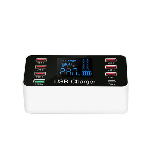 US 1-2 Pack Multi-Port USB Charger 8-Port 60W Charging Station Quick Charge 3.0