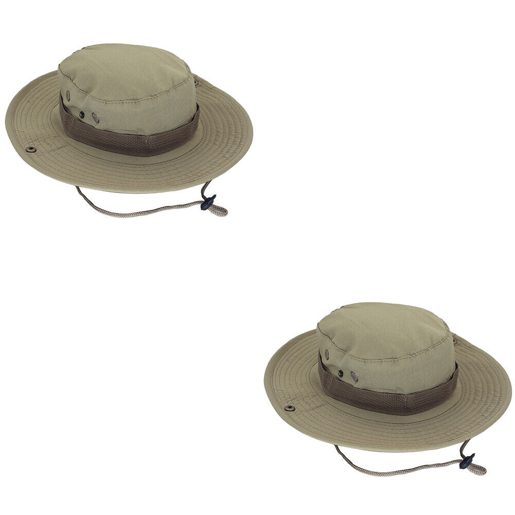 US 1-2 Pcs Boonie Bucket Hats Outdoor Fishing Hunting Wide Brim Mesh Camo Safari