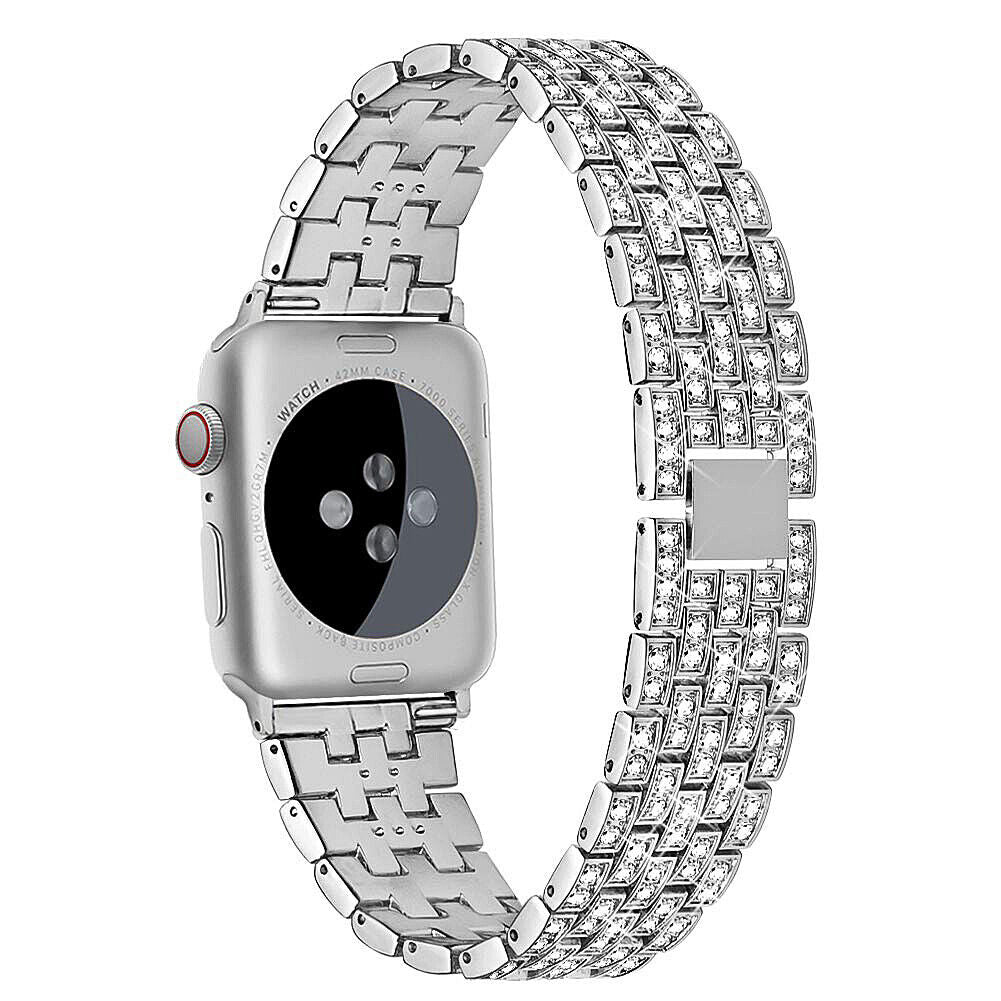US Luxury iWatch Strap Metal Diamond For Apple Watch Series 1 to 7 38/40/42/44mm