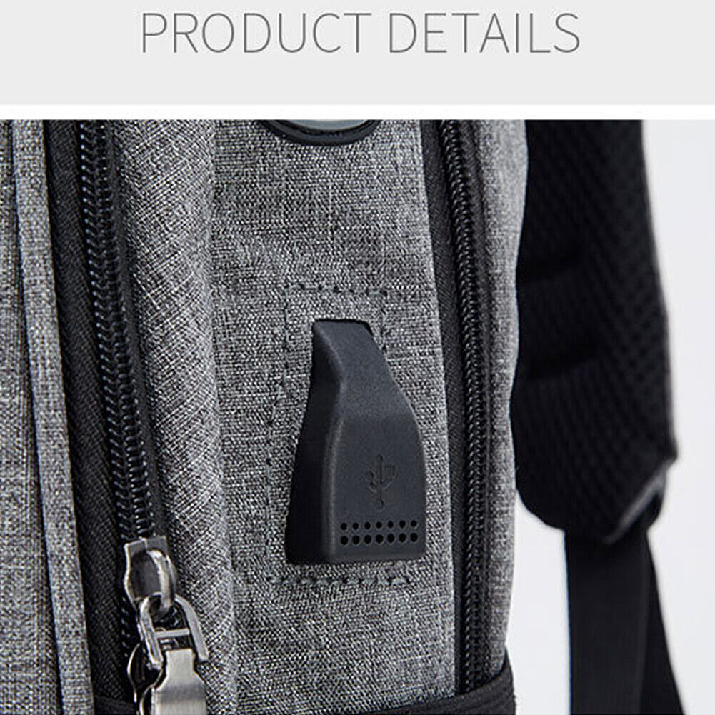 US Waterproof Anti Theft College Backpack Laptop Backpack With USB Charging Port