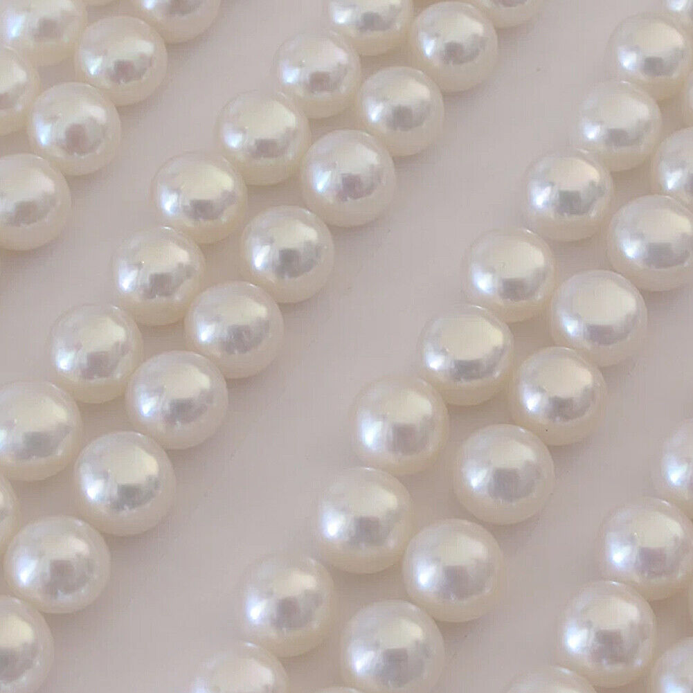 US 5A 10 Pairs 6~10.5mm Real Freshwater Loose Pearl Beads Flat Back Half Drilled