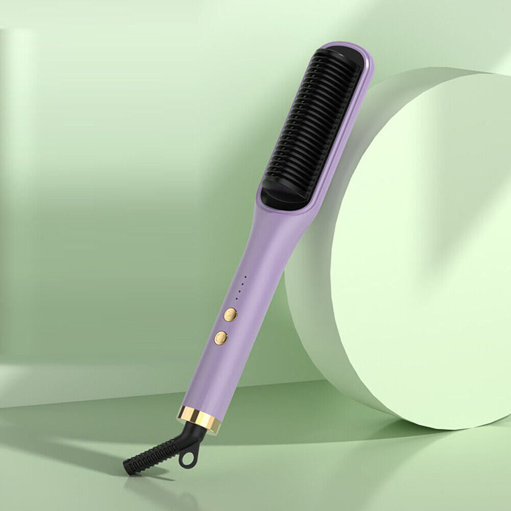 US Hair Straightener Comb Pro Electric Beard Straightening Heat Hot Comb Press