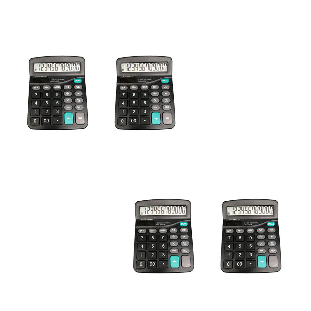 US 2-4 Pc Standard Function Calculators Large LCD Sensitive Button Solar Battery