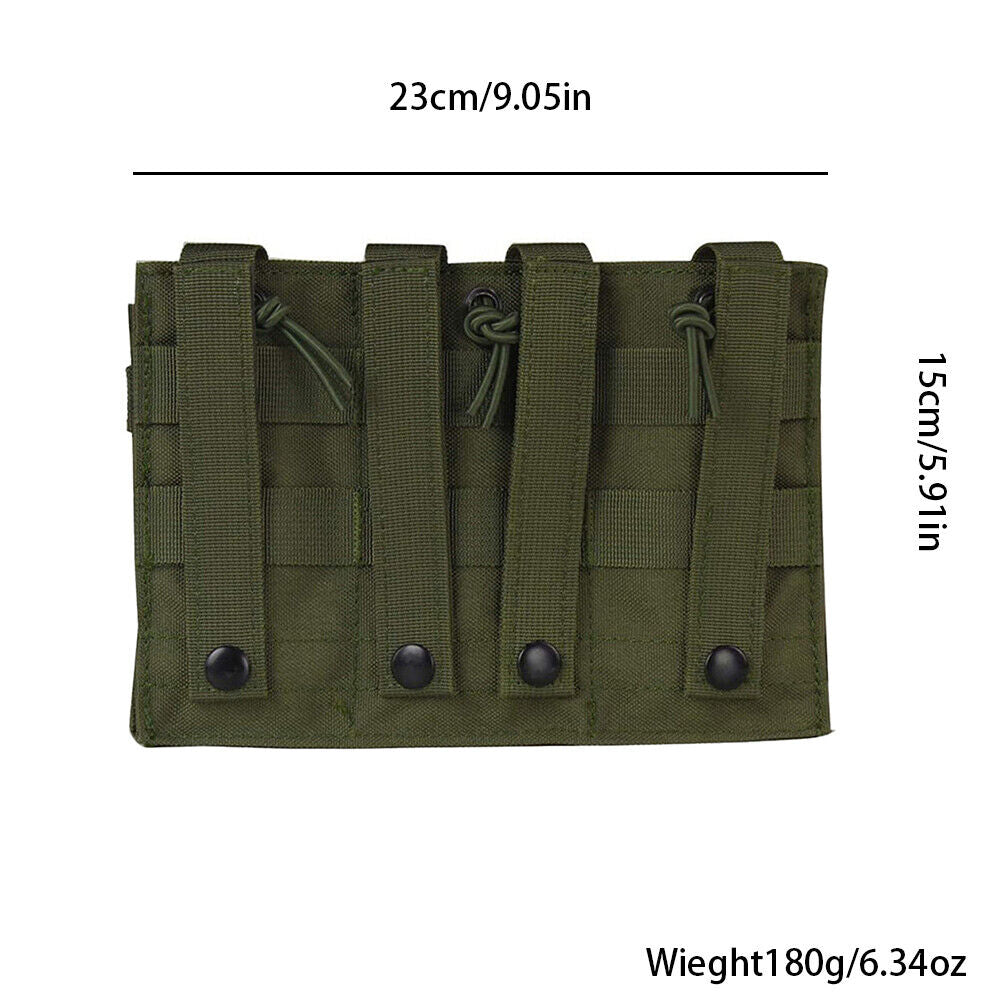 US Tactical Molle Triple Magazine Pouch Nylon Open 5.56 .223 Rifle Mag Holder