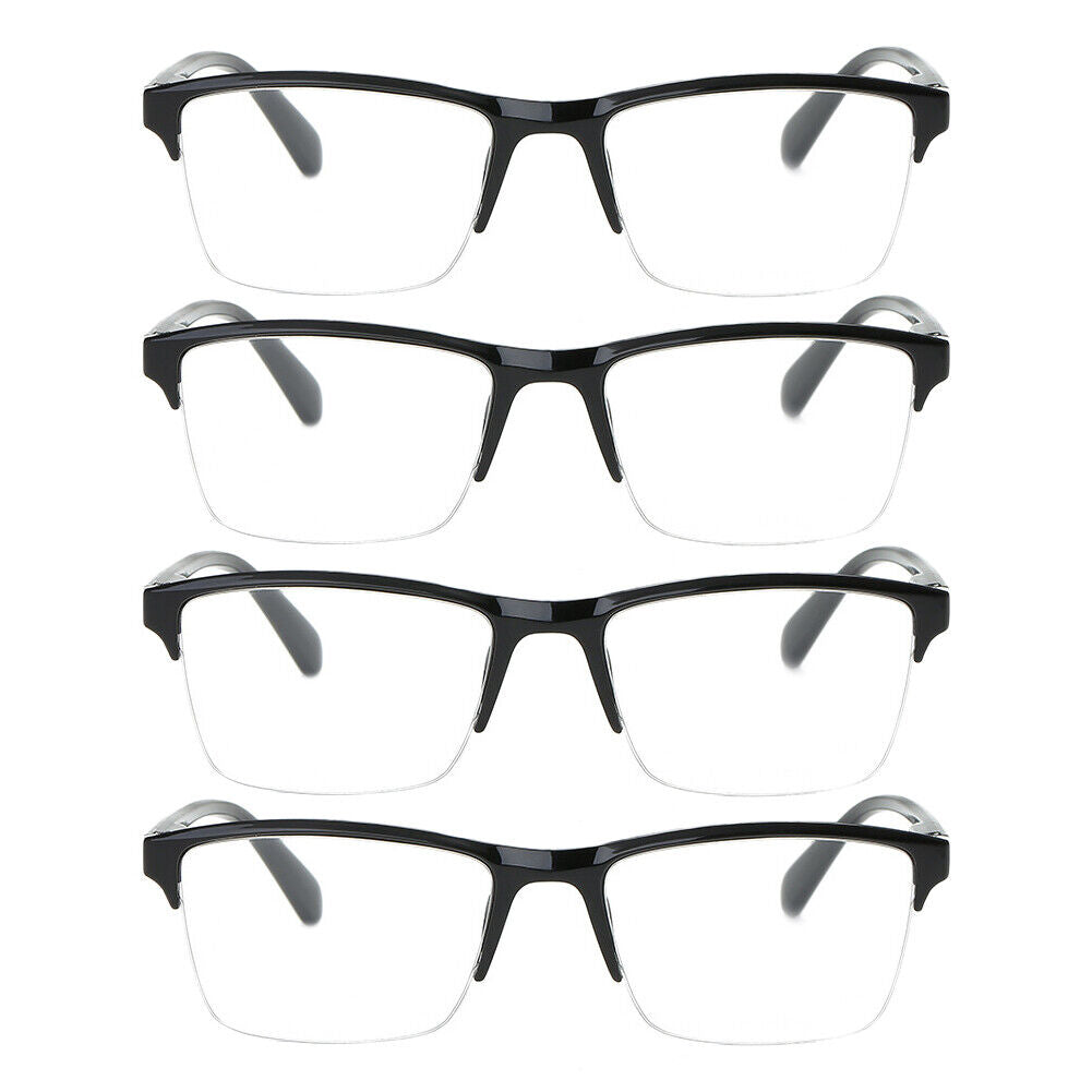 US 4-8 Pack Reading Glasses Readers Men Women Square Frame Spring Hinge Durable