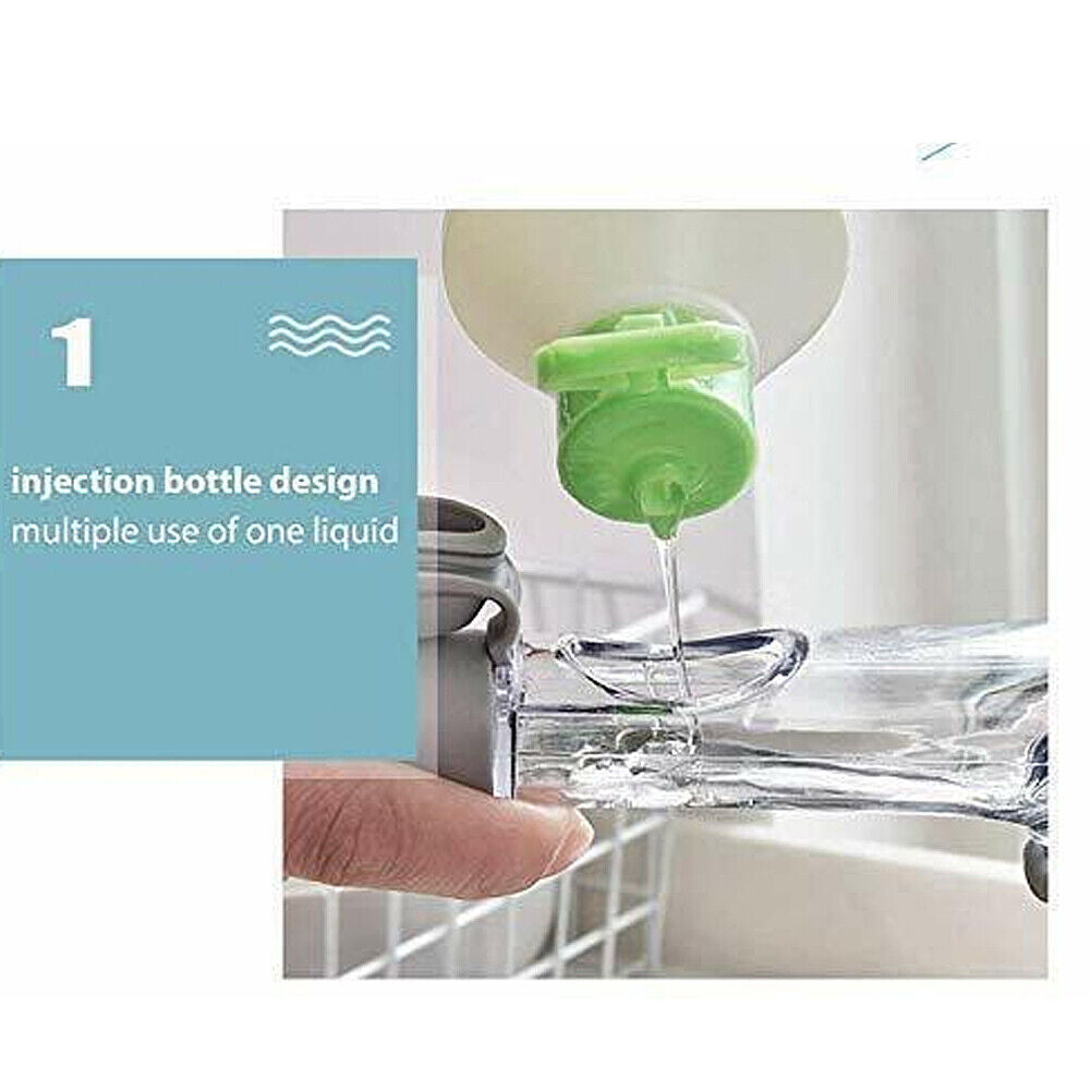 US 1~2Pc Kitchen Automatic Liquid Soap Dispensing Dish Brush Washing Bowl Sponge