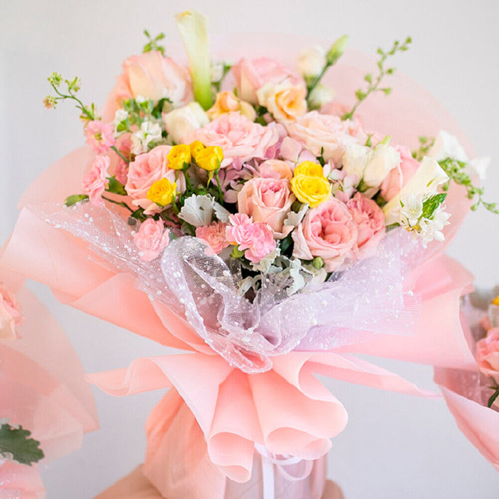 US 40-80 Sheets Flower Wrapping Paper Florist Art Wedding Bouquet Decor 19X19"