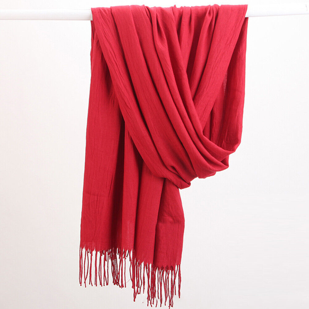 US Oversize Cashmere Scotland Wool Shawl Wrap Solid Blanket Scarf 78.7x27.5''