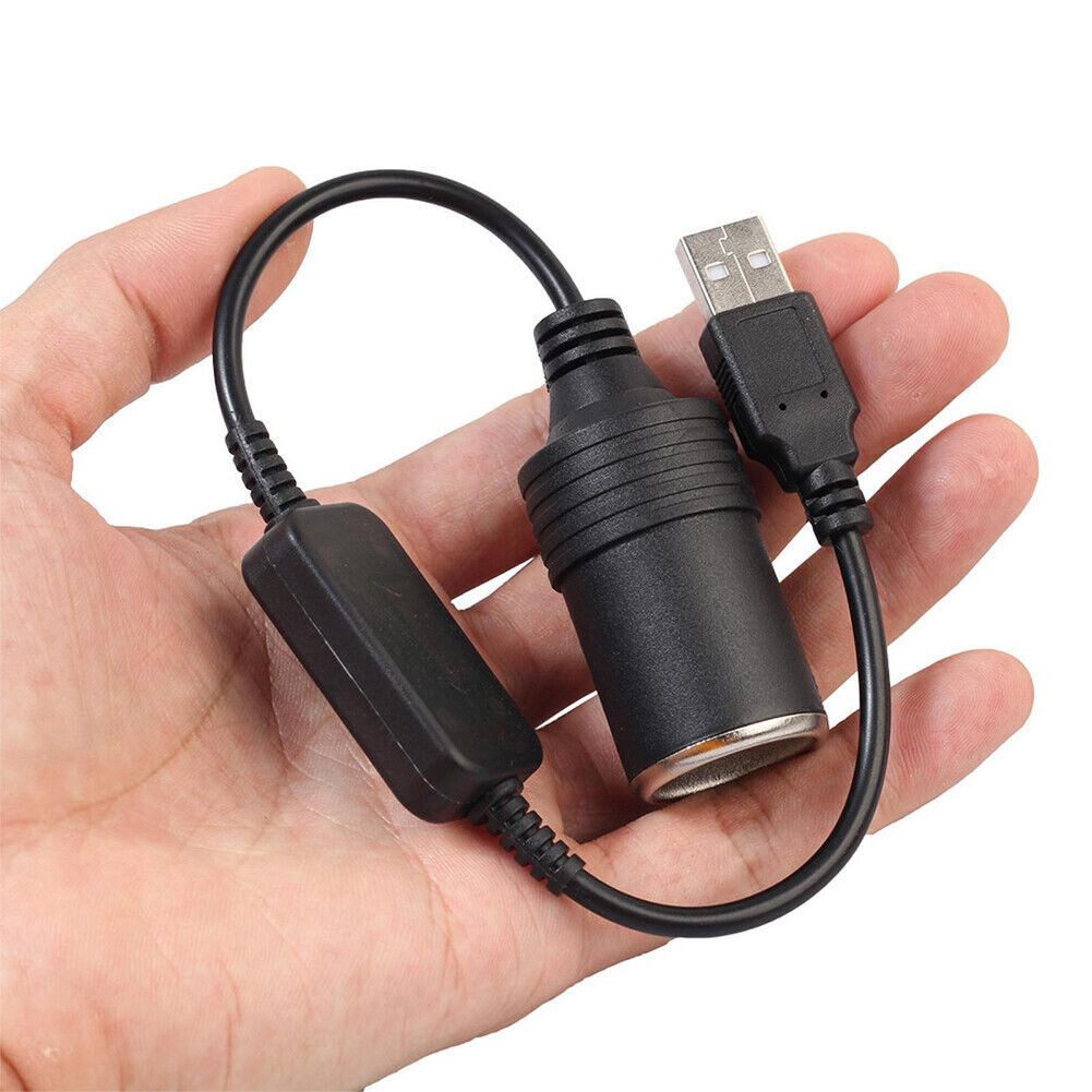 US 2-4Pc Car Cigarette Lighter Socket Converter USB To 12V Adapter Cable Cord