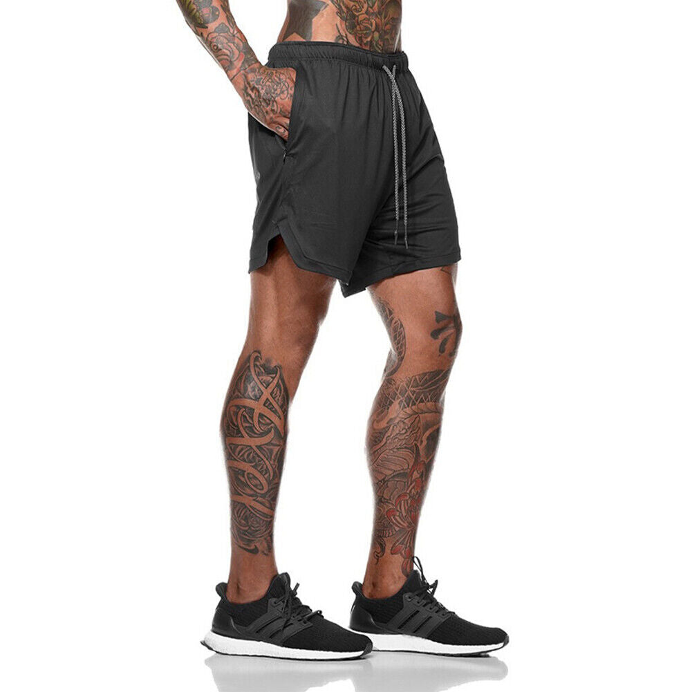 US Men's Sports Training Running Bodybuilding Workout Fitness Shorts Gym Pants