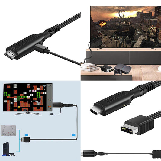 US For Sony PS1/2 to HDMI Converter 1080p Game Console Audio Video Cable Adapter