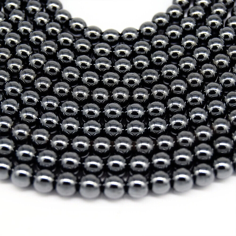 US 4/6/8/10MM Gunmetal Hematite Beads Round Natural Gemstone Metaphysical