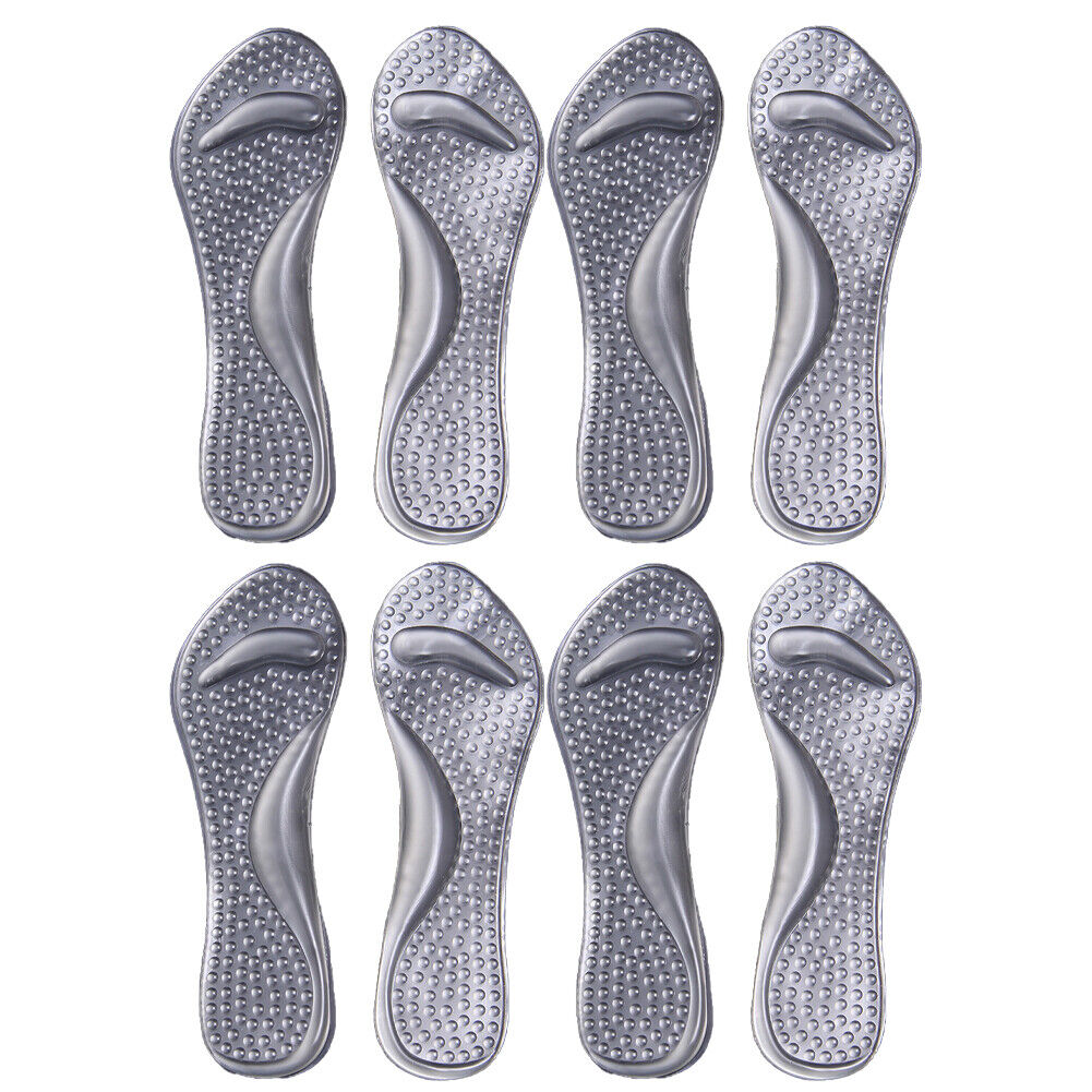 US 2-4 Pairs Massaging Silicon Gel Insoles Relief Pain High Arch Support Insole