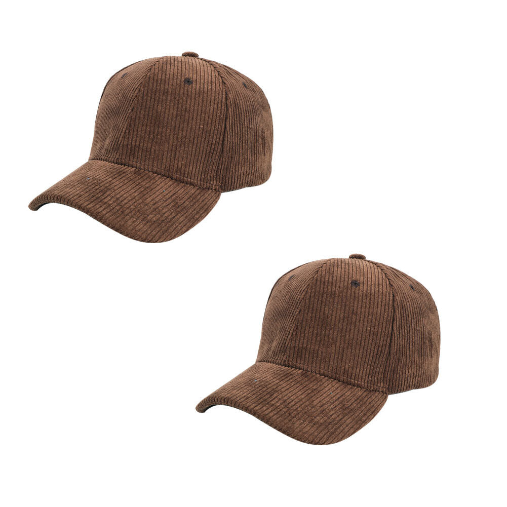 US 1-2 Pcs Cotton Corduroy Baseball Cap Classic Adjustable Plain Hat Warm Unisex