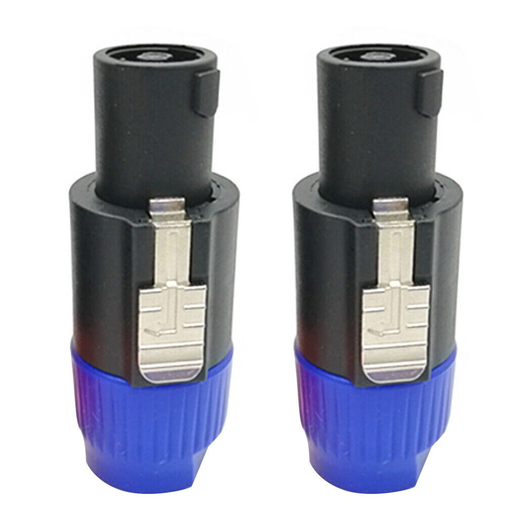 US1-2Pc Cable Adapter Connector Speakon Male Plug 4Pole Audio Speaker(-1+1，-2+2)