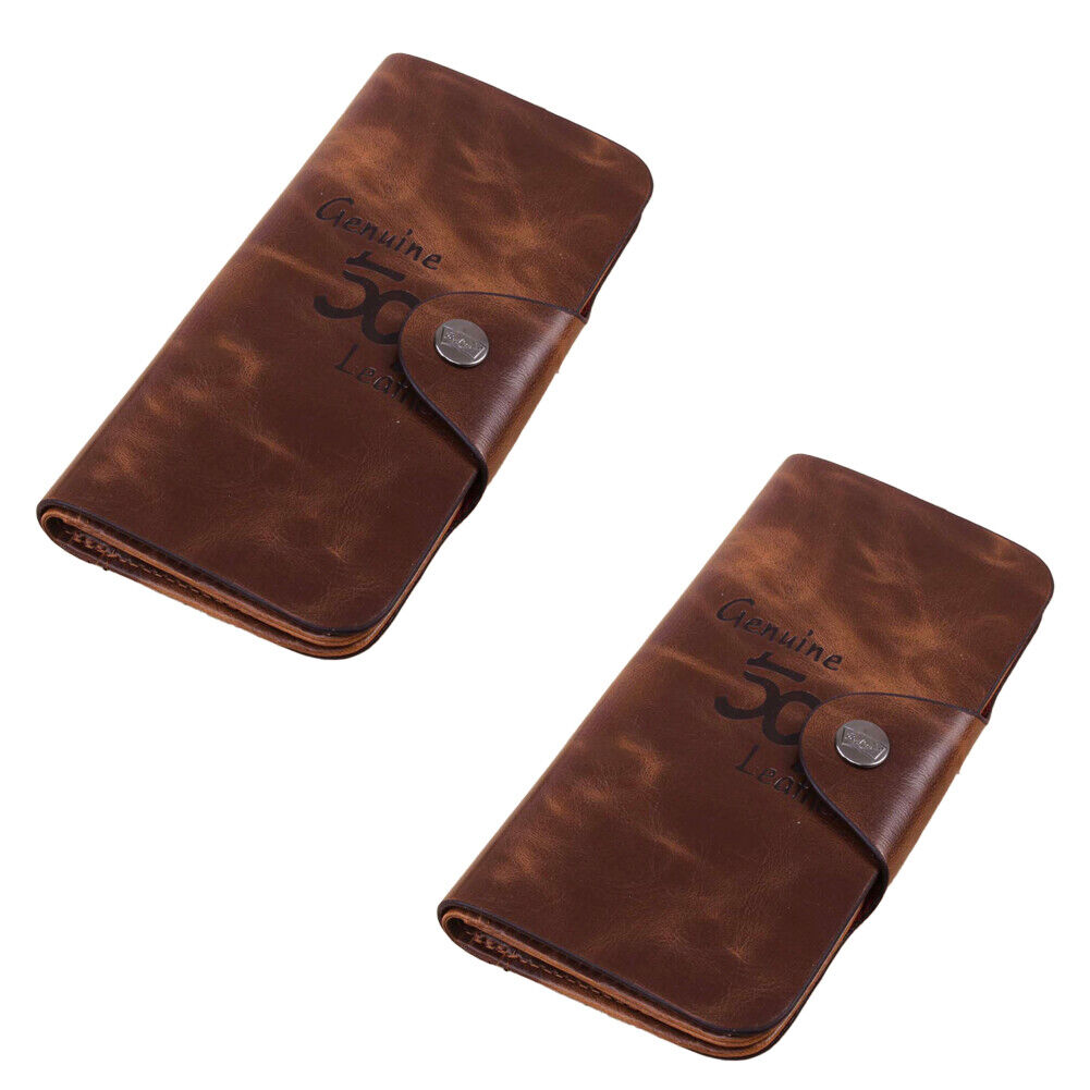 US 1-2 Pack Men Leather Wallet Bifold ID Card Holder Check Clutch Billfold Purse