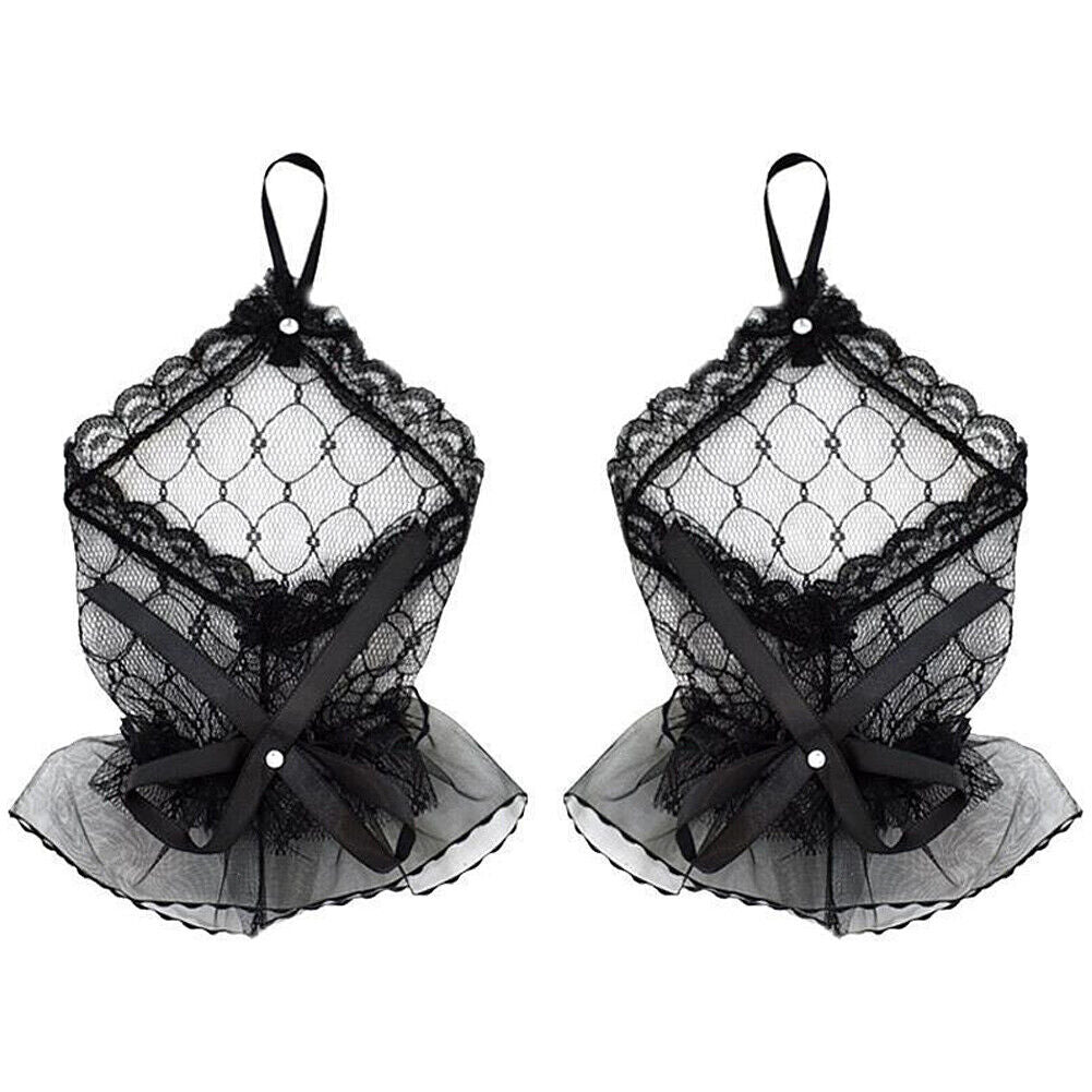US 1~2Pairs Women Lace Fingerless Costume Gloves Bridal Wedding Party Wrist-long
