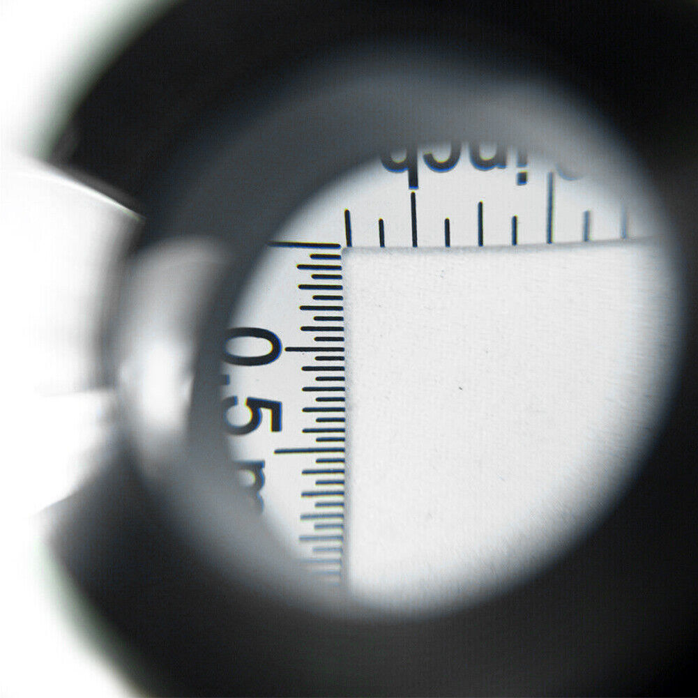 US 1-2 Pc 10X Optical glass Magnifier LED Lighted Jeweler loupe with Measure Sca