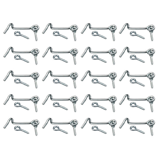 US 20-40 Sets 2'' Zinc Plated Steel Hook & Eye Door Cabin Latch Farm Barn Hook
