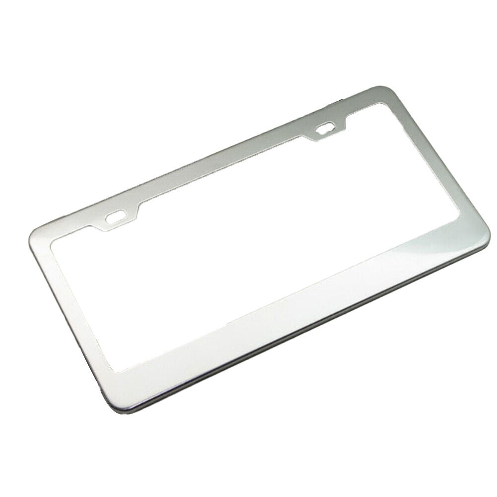 US 2-4 Pack Chrome 304 Stainless Steel Metal License Plate Frame Tag Cover Screw