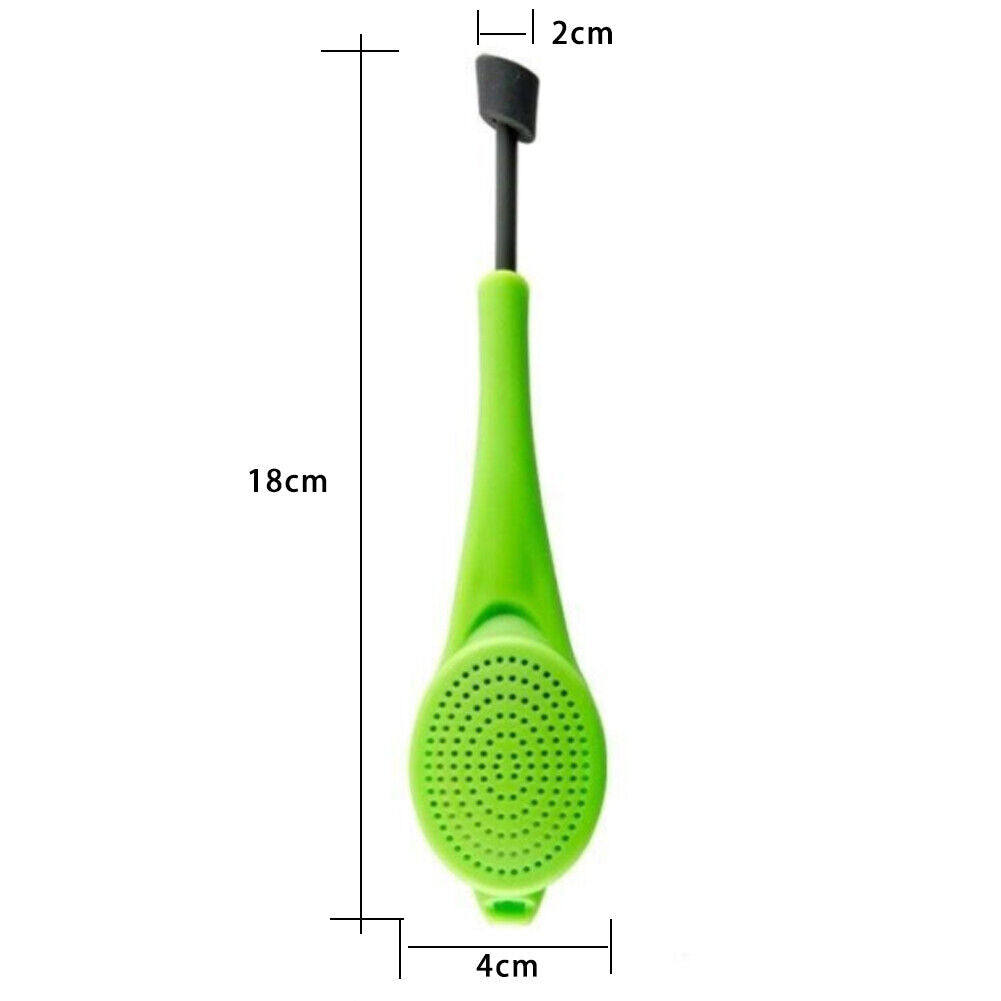 US 2-4 Pack Long-Handled Tea Filters Plastic Infuser Built-in Plunger Strainer