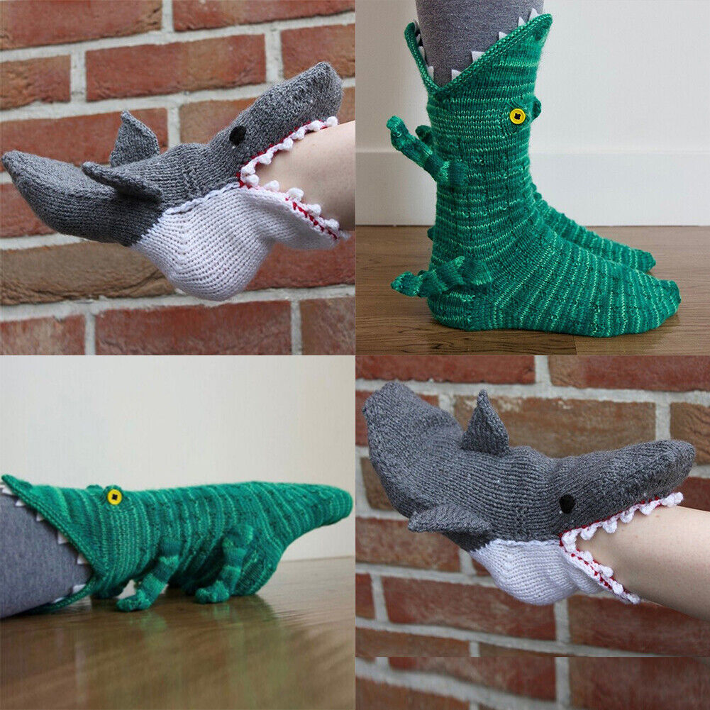 US 1-2 Pcs Funny Animal Socks Women Novelty Crocodile Shark Floor Socks Gifts