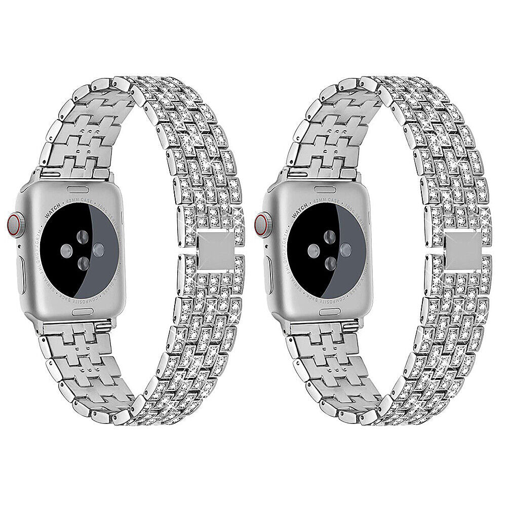 US Luxury iWatch Strap Metal Diamond For Apple Watch Series 1 to 7 38/40/42/44mm