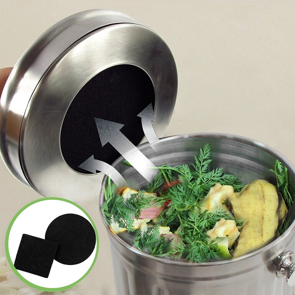 US Kitchen Compost Bin with Lid and 1.3 Gallon Compose Spare Charcoal Filter