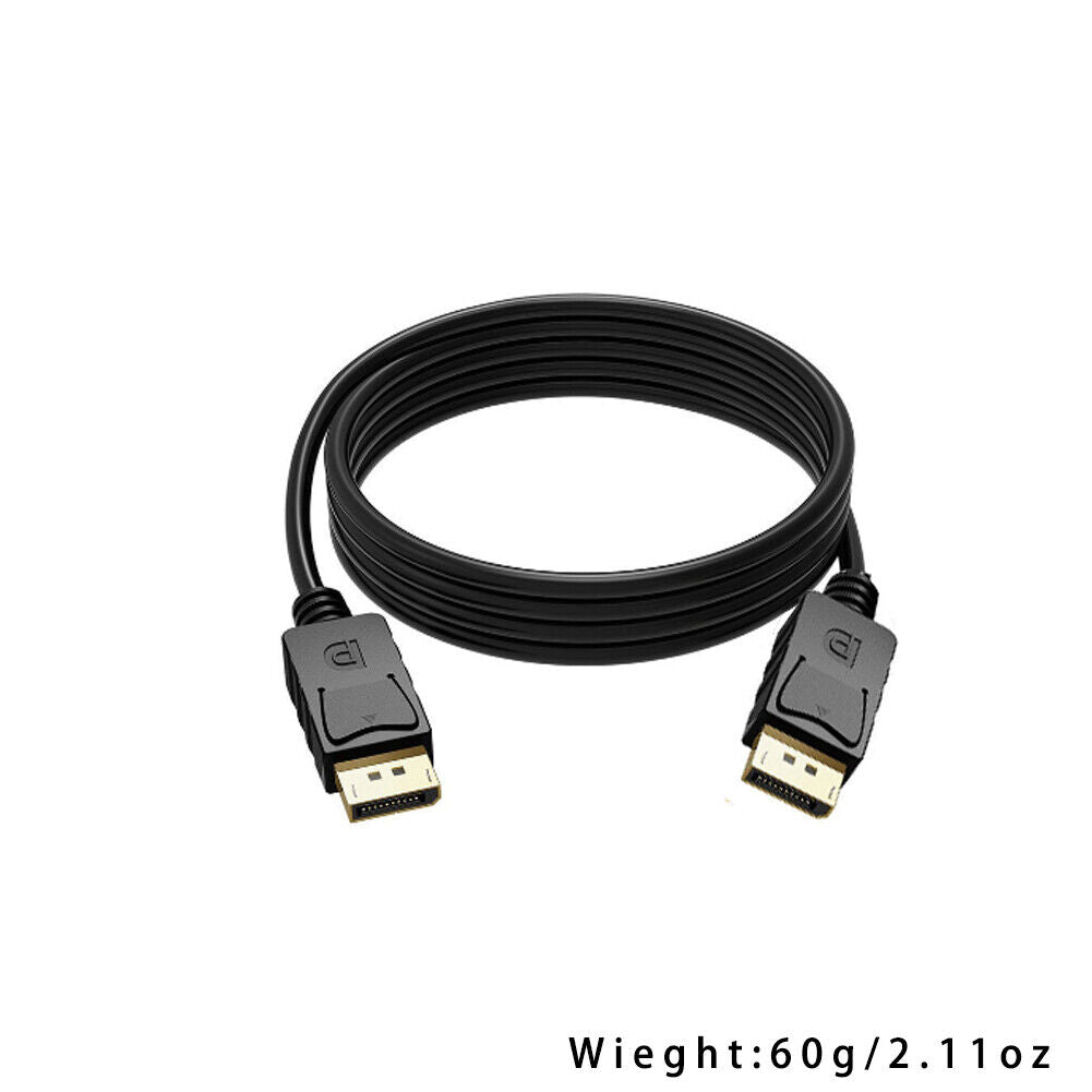 US 2-4 Pc Displayport to Display Port Cable Male to Male Cord 4K w/ Latches 6ft