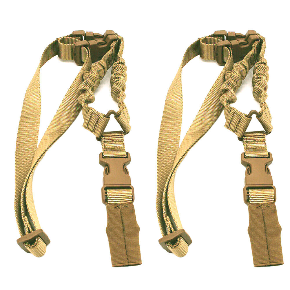 US 1~2 Pack Tactical Single Point Rifle Gun Sling Bungee Strap Adjustable Buckle