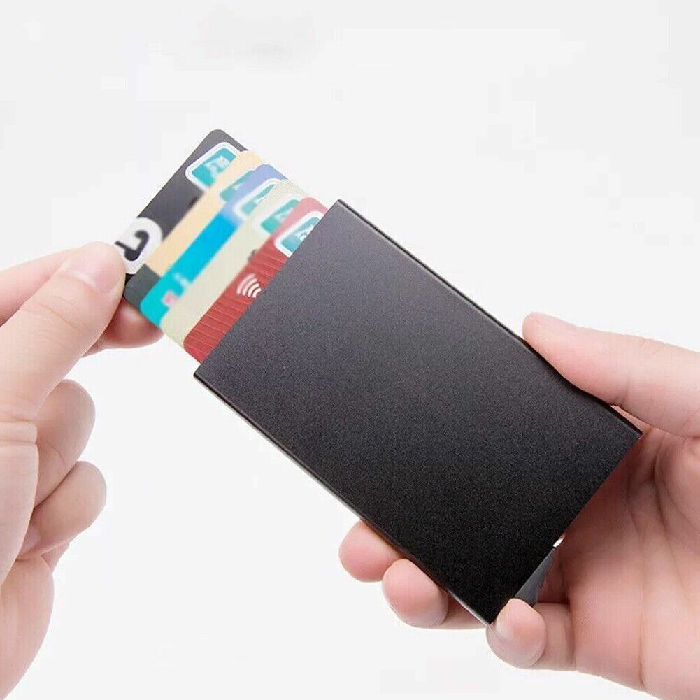 US Mens RFID Blocking Slim Money Clip Carbon Fiber Wallet ID Credit Card Holder