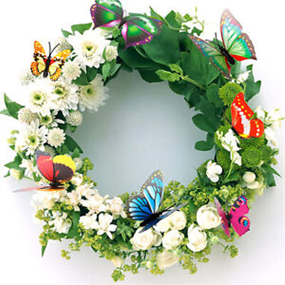 US100-200 Pack Butterfly Stakes Outdoor Yard Planter Flower Pot Bed Garden Decor