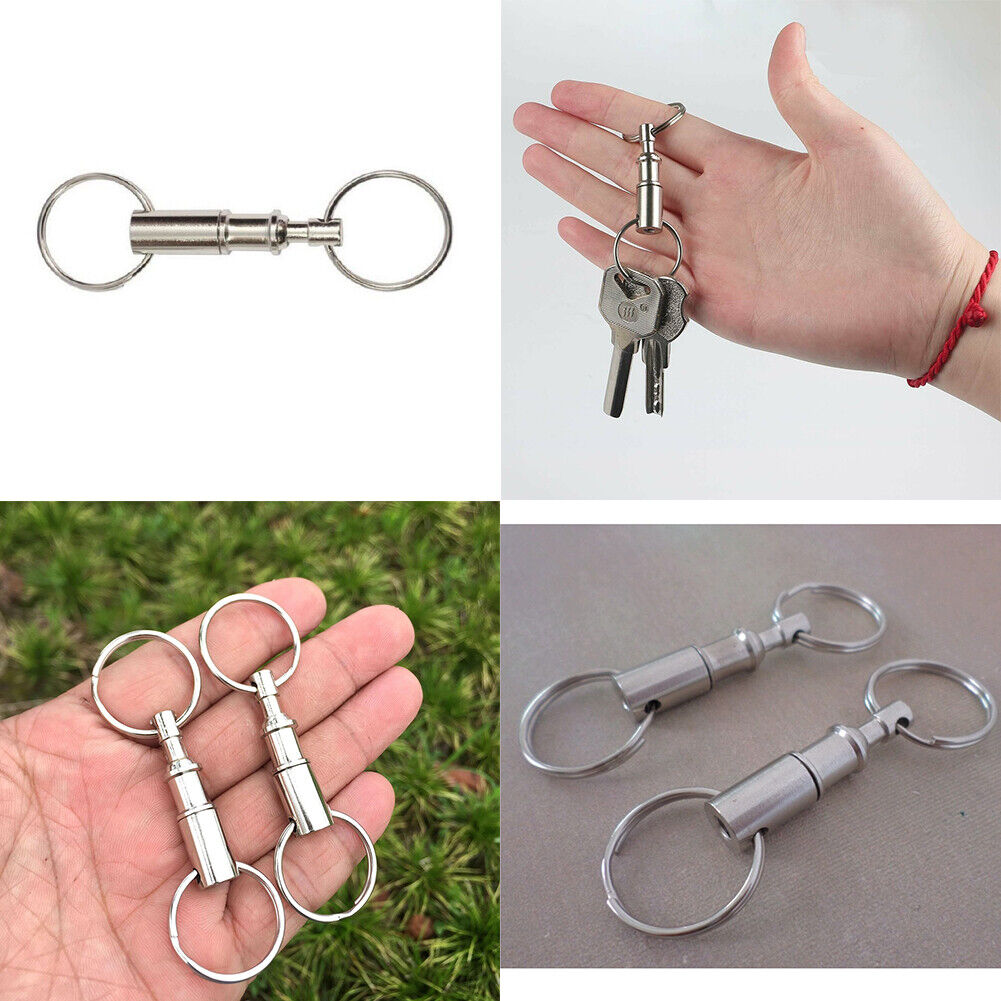 US 10-20 Pcs Handy Basics Quick Release Key Detachable Pull Apart Ring Keychain