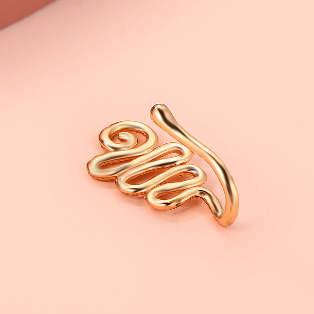 US 2 Pcs Star Heart Crown Nose Ring Copper Durable Fake Non-Pierced Nose Clip