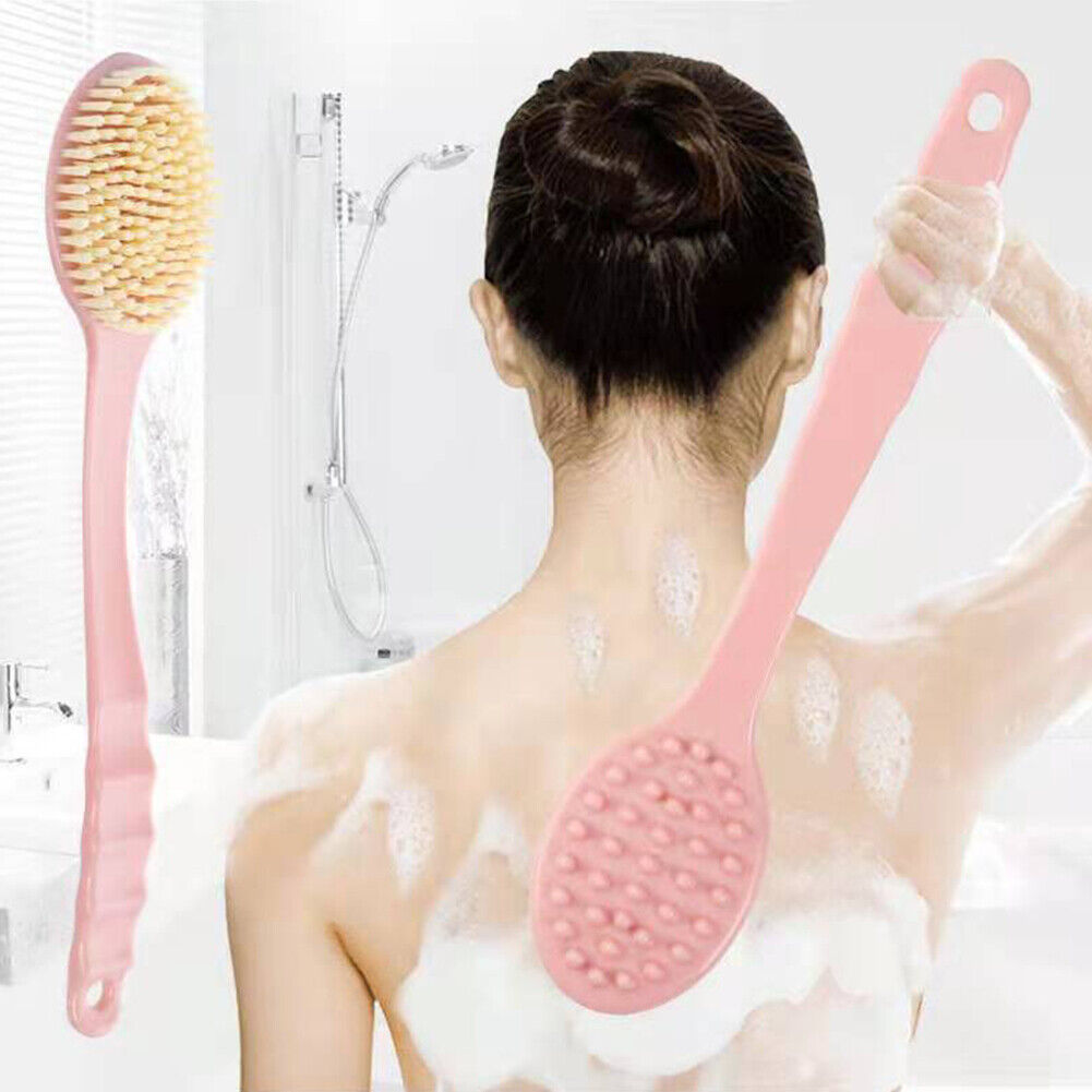 US 2-4Pc Long Handle Bath Brush Back Scrub Scrubber Shower Body Skin Exfoliating
