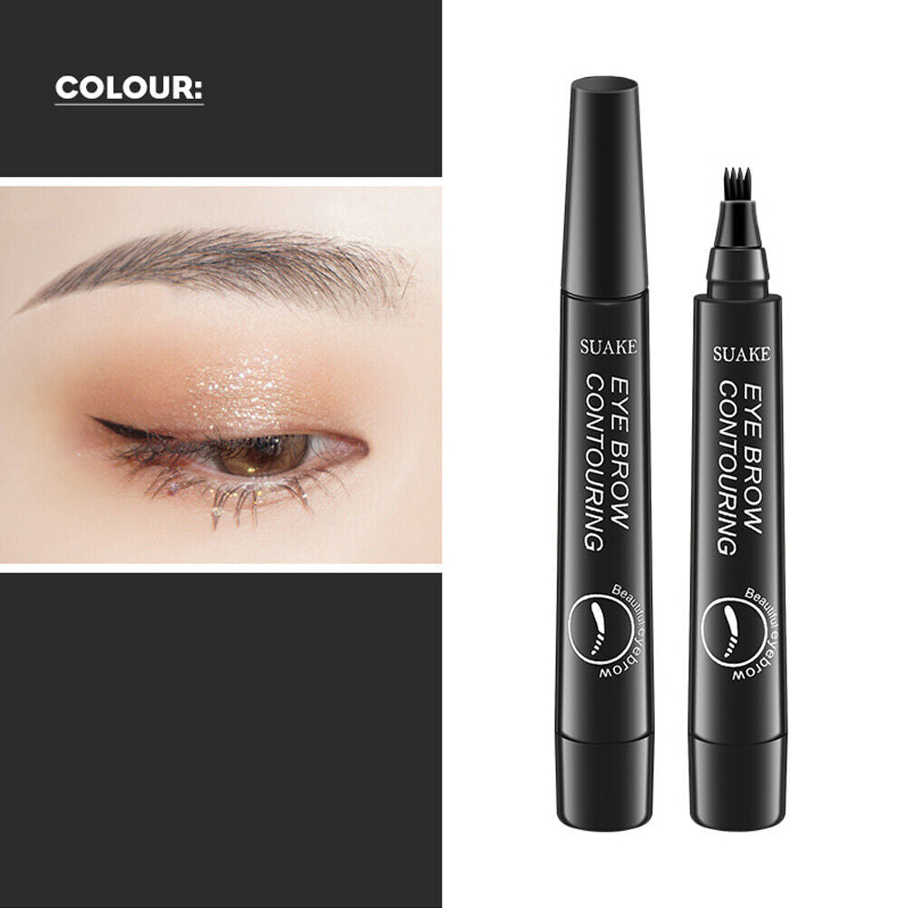 US 2-4 Pc Microblading Tattoo Eyebrow Pen Four Tips Waterproof Ink Gel Tint Draw