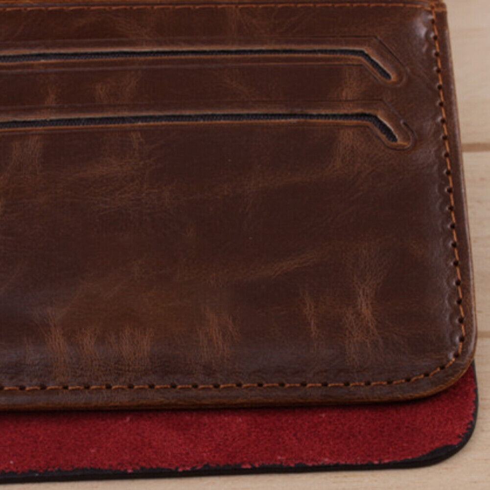 US 1-2 Pack Men Leather Wallet Bifold ID Card Holder Check Clutch Billfold Purse