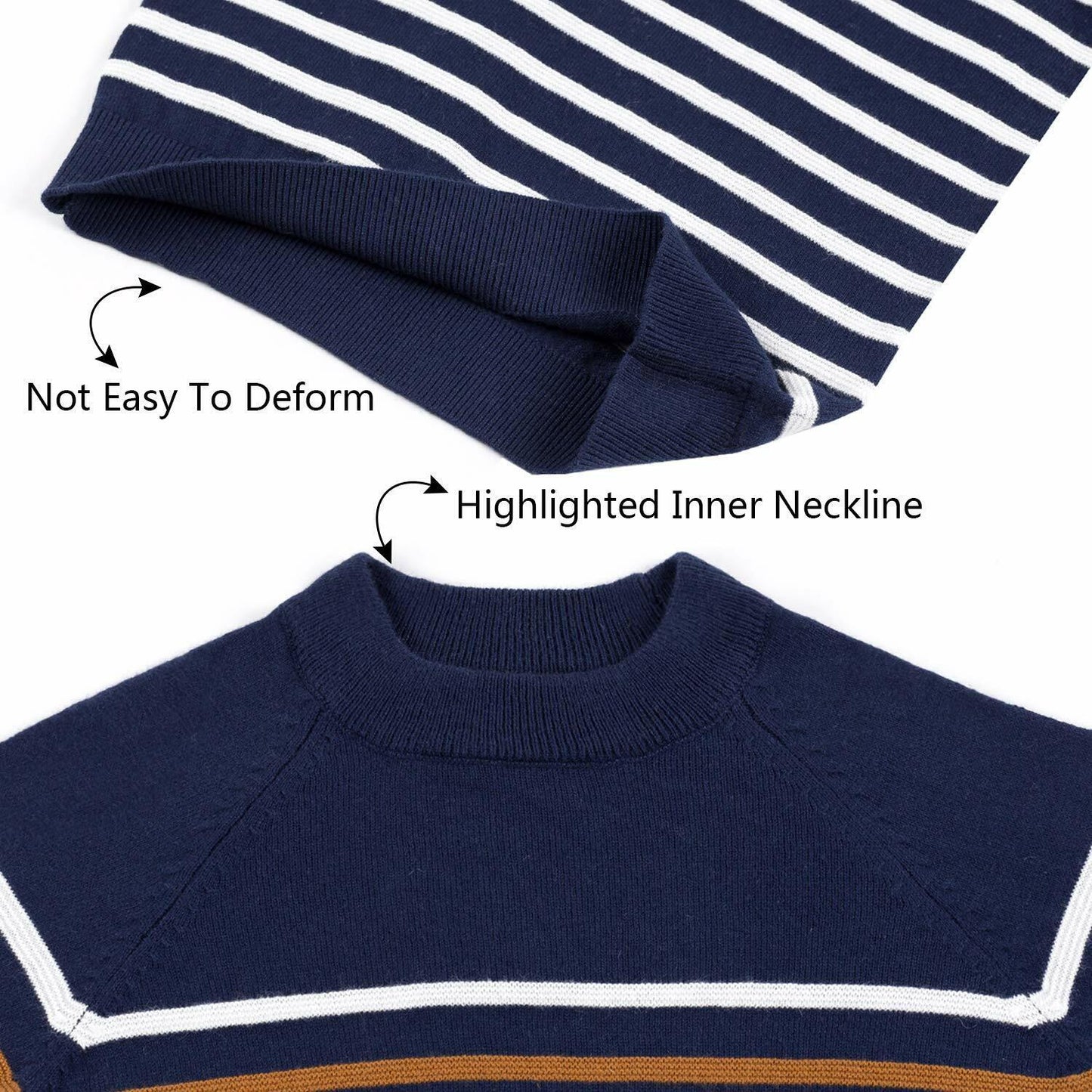 Sweater for Kid Baby Boy Toddler Soft Cute Crew Neck Stripe Long Sleeve Pullover