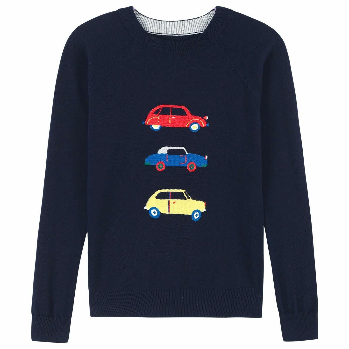 Sweater for Kids Soft &Cute Crew Neck  Colorful Cars Long Sleeve Pullover
