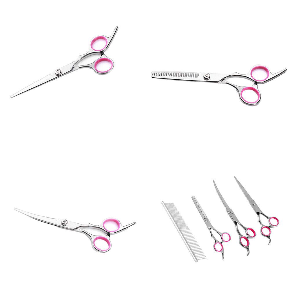 US Pet Dog Grooming Scissors Stainless Straight Curved Thinning Shears Trimmer