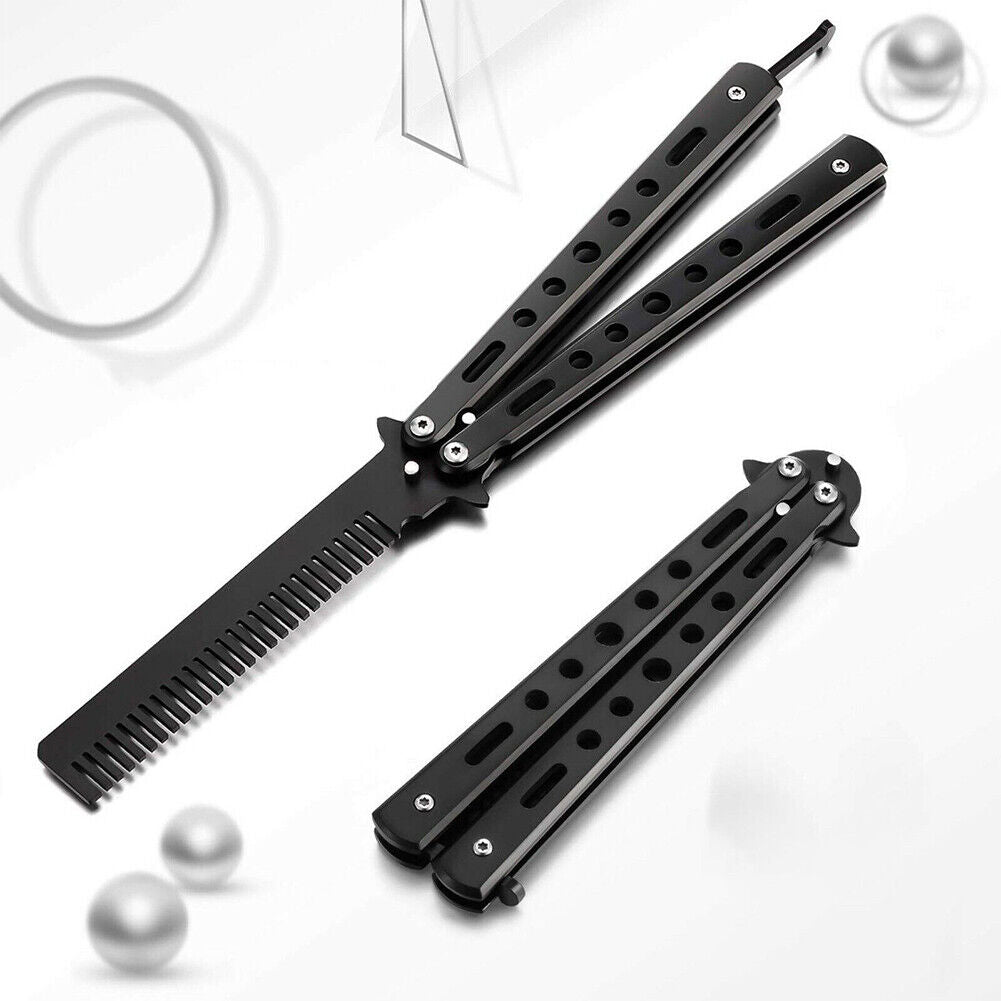 US 1-2 Pack Butterfly knife Practice Martial Swords Steel Metal Folding Training